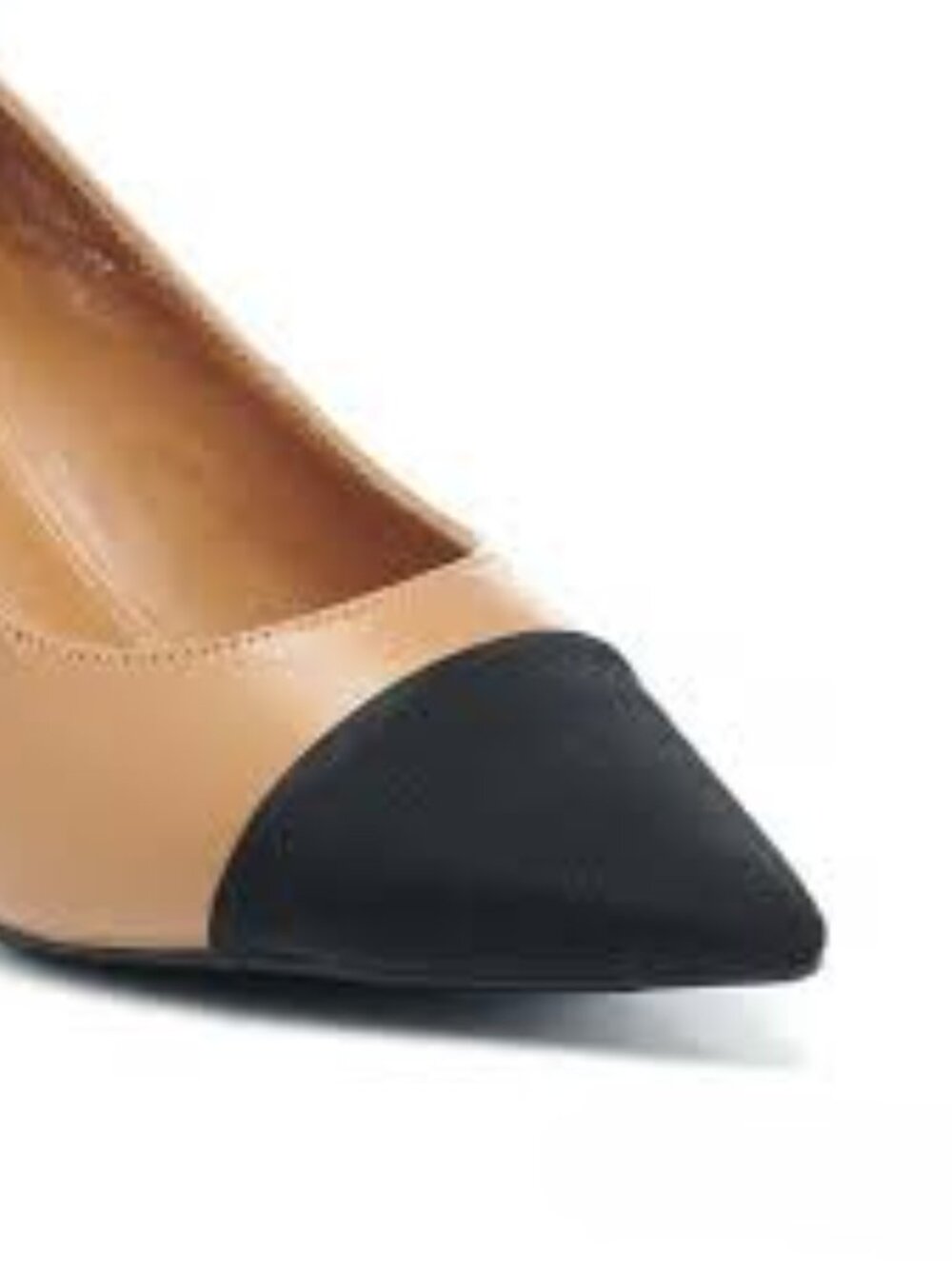 Tan and Black Pointed Toe Women's low heel, sz 10.5 - like new, hardly worn